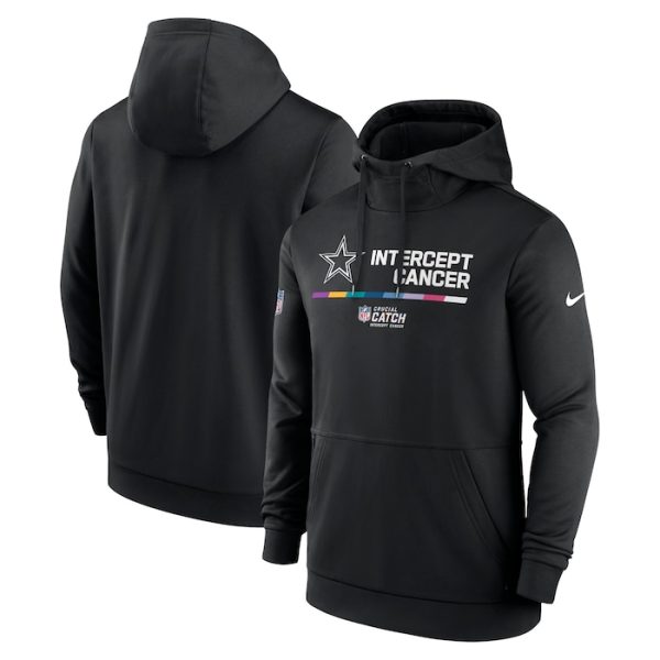 Dallas Cowboys 2022 NFL Crucial Catch Therma Performance Pullover Hoodie - Black
