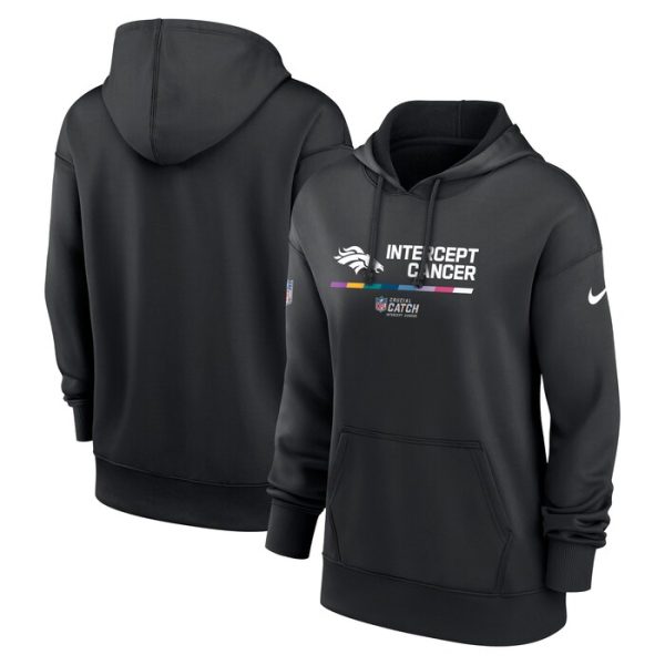 Denver Broncos Women 2022 NFL Crucial Catch Therma Performance Pullover Hoodie - Black