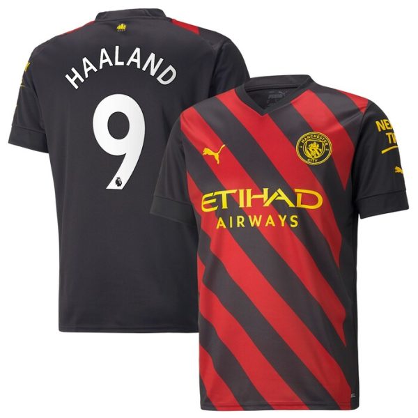 Erling Haaland Manchester City 2022-23 Away Replica Player Jersey - Black