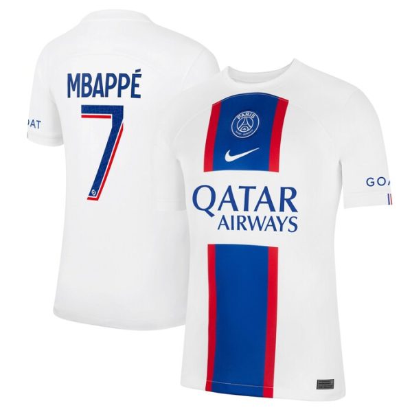 Kylian Mbappe Paris Saint-Germain 2022-23 Third Breathe Stadium Replica Player Jersey - White