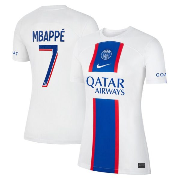 Kylian Mbappe Paris Saint-Germain Women 2022-23 Third Breathe Stadium Replica Player Jersey - White