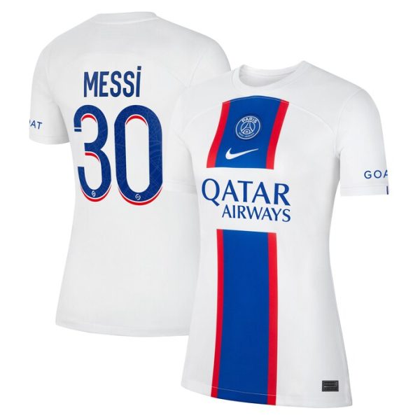 Lionel Messi Paris Saint-Germain Women 2022-23 Third Breathe Stadium Replica Player Jersey - White