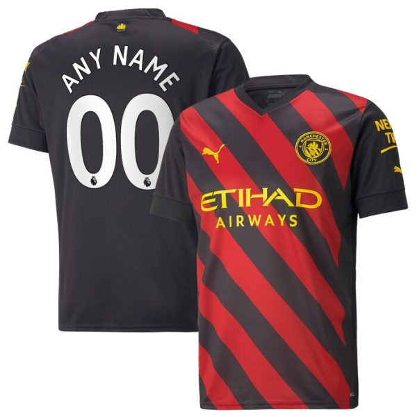 Manchester City 2022-23 Away Replica Custom Jersey - Black
