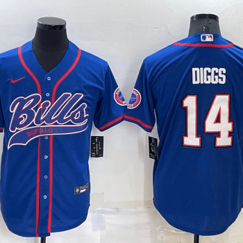 Men Buffalo Bills #14 Stefon Diggs Blue Stitched Cool Base Baseball Jersey