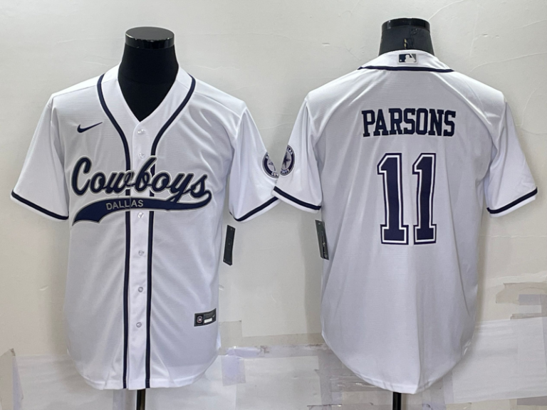 Men Dallas Cowboys #11 Micah Parsons White Stitched Cool Base Baseball Jersey