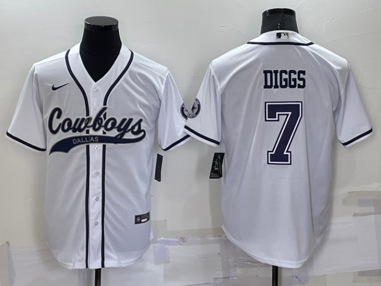 Men Dallas Cowboys #7 Trevon Diggs White Stitched Cool Base Baseball Jersey