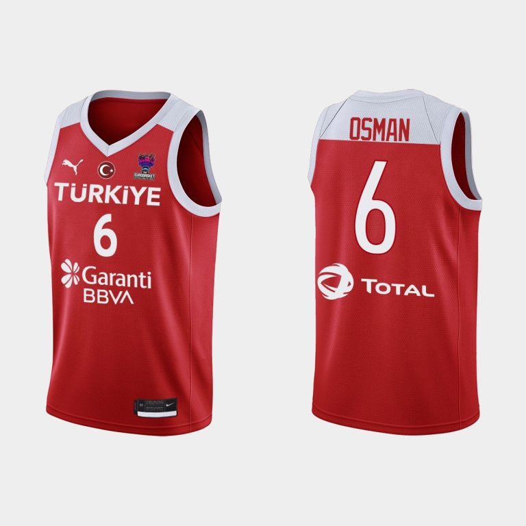 Men FIBA EuroBasket 2022 Turkey Cedi Osman Red Jersey