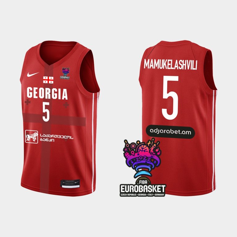 Men FIBA Eurobasket 2022 Georgia Alexander Mamukelashvili Red Jersey