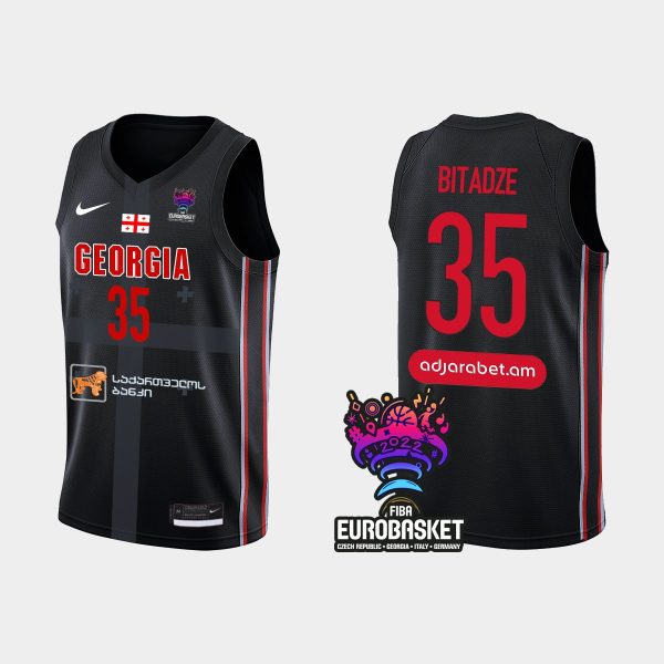 Men FIBA Eurobasket 2022 Georgia Goga Bitadze Black Jersey