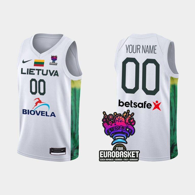 Men FIBA Eurobasket 2022 Lithuania Custom White Jersey