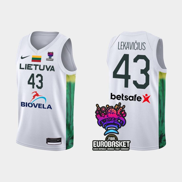 Men FIBA Eurobasket 2022 Lithuania Lukas Lekavicius White Jersey
