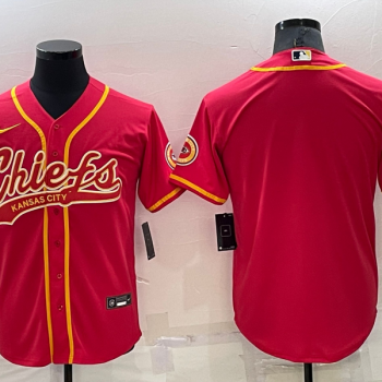 Men Kansas City Chiefs Blank Red Stitched MLB Cool Base Baseball Jersey