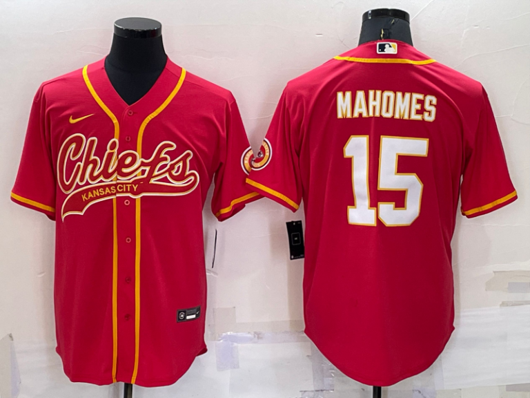 Men Kansas City Chiefs Patrick Mahomes Red Stitched Cool Base Baseball Jersey
