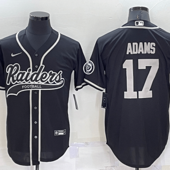 Men Las Vegas Raiders #17 Davante Adams Black Stitched MLB Cool Base Baseball Jersey