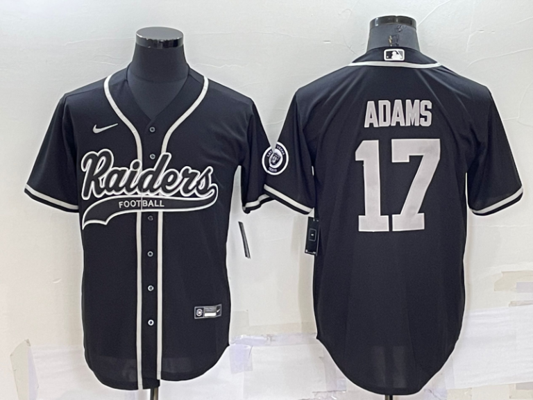 Men Las Vegas Raiders #17 Davante Adams Black Stitched MLB Cool Base Baseball Jersey