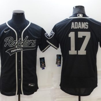 Men Las Vegas Raiders #17 Davante Adams Black Stitched MLB Flex Base Baseball Jersey