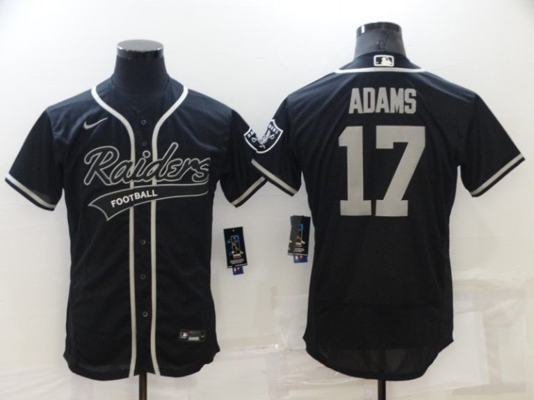 Men Las Vegas Raiders #17 Davante Adams Black Stitched MLB Flex Base Baseball Jersey