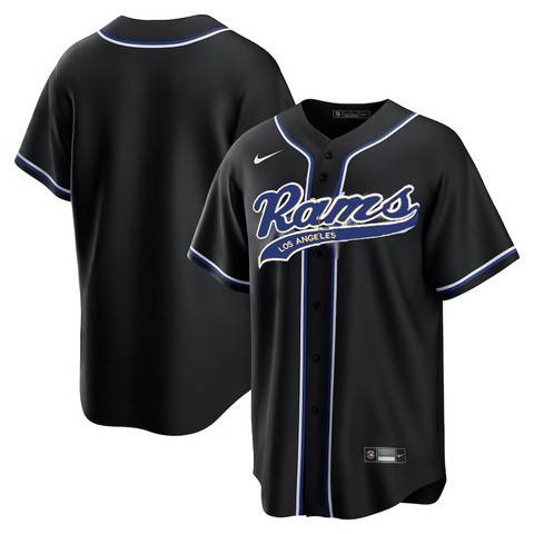 Men Los Angeles Rams Blank Black Stitched MLB Cool Base Baseball Jersey