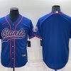 Men New York Giants Blank Blue Cool Base Stitched Baseball Jersey