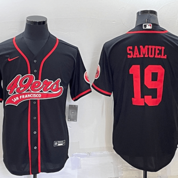 Men San Francisco 49ers #19 Deebo Samuel Black Stitched Cool Base Baseball Jersey