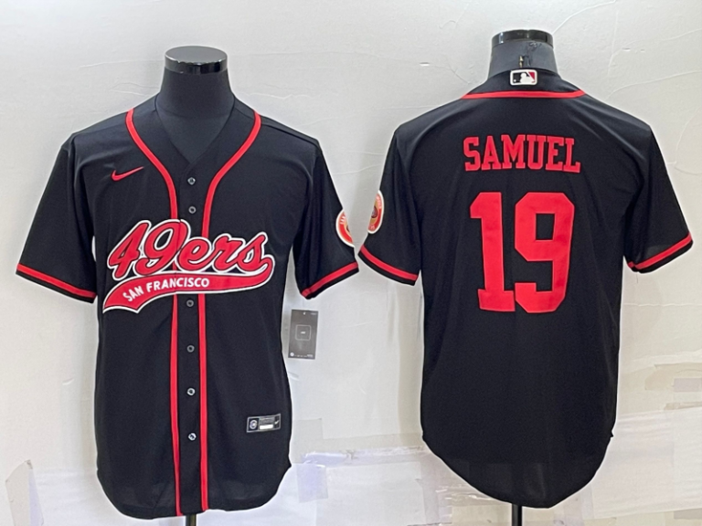 Men San Francisco 49ers #19 Deebo Samuel Black Stitched Cool Base Baseball Jersey