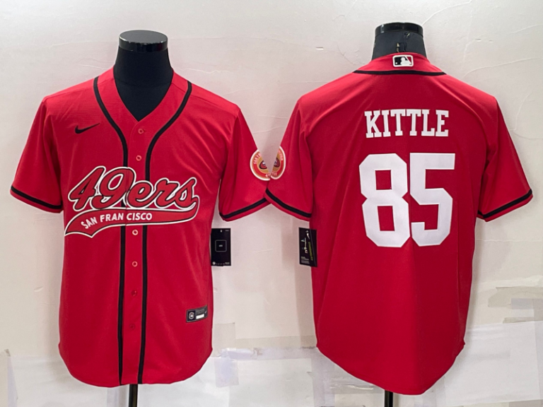 Men San Francisco 49ers #85 George Kittle Red Stitched Cool Base Baseball Jersey