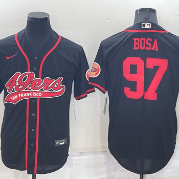 Men San Francisco 49ers #97 Nick Bosa Black Stitched Cool Base Baseball Jersey