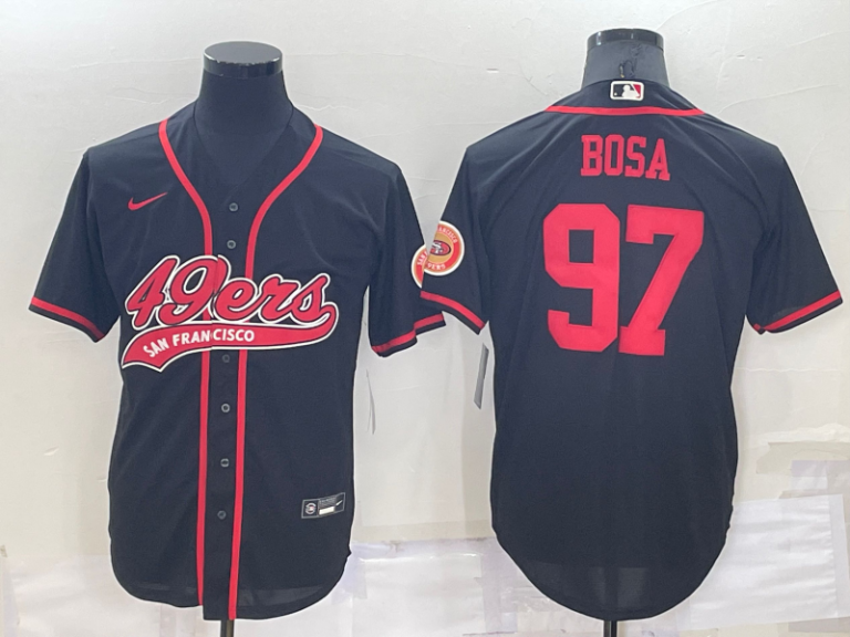 Men San Francisco 49ers #97 Nick Bosa Black Stitched Cool Base Baseball Jersey