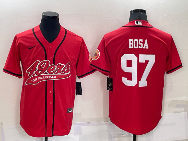 Men San Francisco 49ers #97 Nick Bosa Red Stitched Cool Base Baseball Jersey