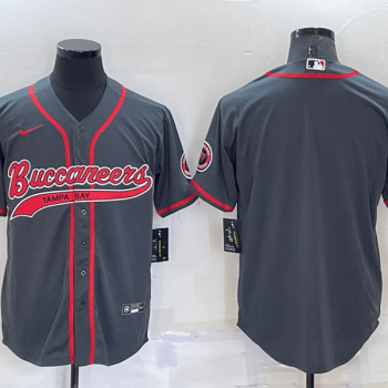 Men Tampa Bay Buccaneers Blank Grey Stitched Cool Base Baseball Jersey
