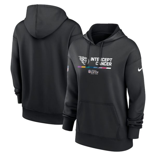Tennessee Titans Women 2022 NFL Crucial Catch Therma Performance Pullover Hoodie - Black