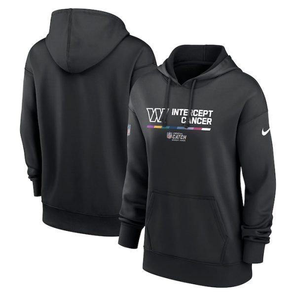 Washington Commanders Women 2022 NFL Crucial Catch Therma Performance Pullover Hoodie - Black