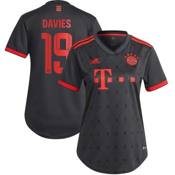 Alphonso Davies Bayern Munich Women 2022-23 Third Replica Player Jersey - Charcoal