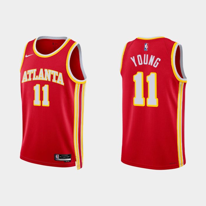 Atlanta Hawks #11 Trae Young Icon Edition Red Jersey 2022-23