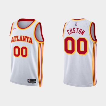 Atlanta Hawks Custom #00 Association Edition White Jersey