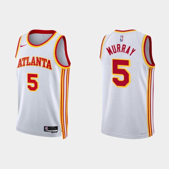 Atlanta Hawks Dejounte Murray #5 Association Edition White Jersey