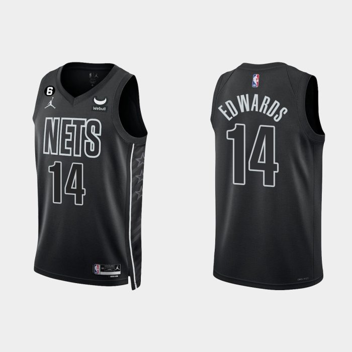 Brooklyn Nets #14 Kessler Edwards Statement Edition Black Jersey 2022-23