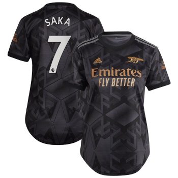 Bukayo Saka Arsenal Women 2022-23 Away Replica Player Jersey - Black