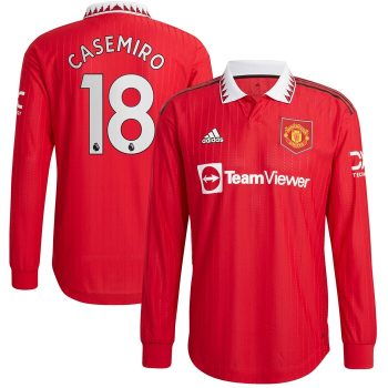 Carlos Casemiro Manchester United 2022-23 Home Replica Long Sleeve Jersey - Red