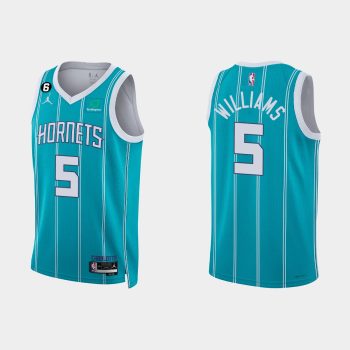 Charlotte Hornets #5 Mark Williams Icon Edition Teal Jersey 2022-23