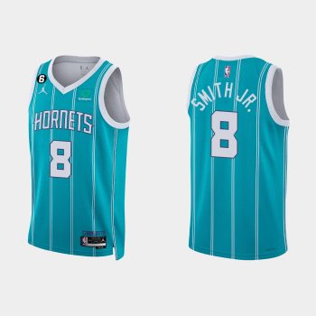 Charlotte Hornets #8 Dennis Smith Jr. Icon Edition Teal Jersey 2022-23