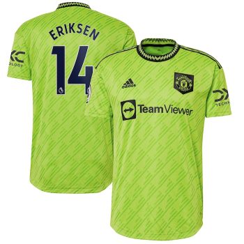 Christian Eriksen Manchester United 2022-23 Third Player Jersey - Neon Green