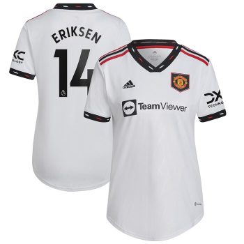 Christian Eriksen Manchester United Women 2022-23 Away Replica Player Jersey - White