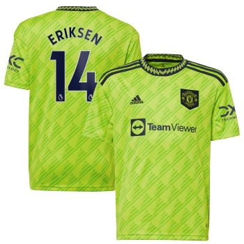 Christian Eriksen Manchester United Youth 2022-23 Third Replica Player Jersey - Neon Green