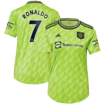 Cristiano Ronaldo Manchester United Women 2022-23 Third Replica Player Jersey - Neon Green