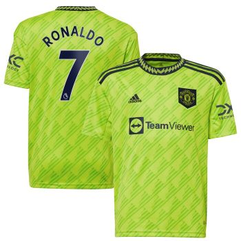 Cristiano Ronaldo Manchester United Youth 2022-23 Third Replica Player Jersey - Neon Green