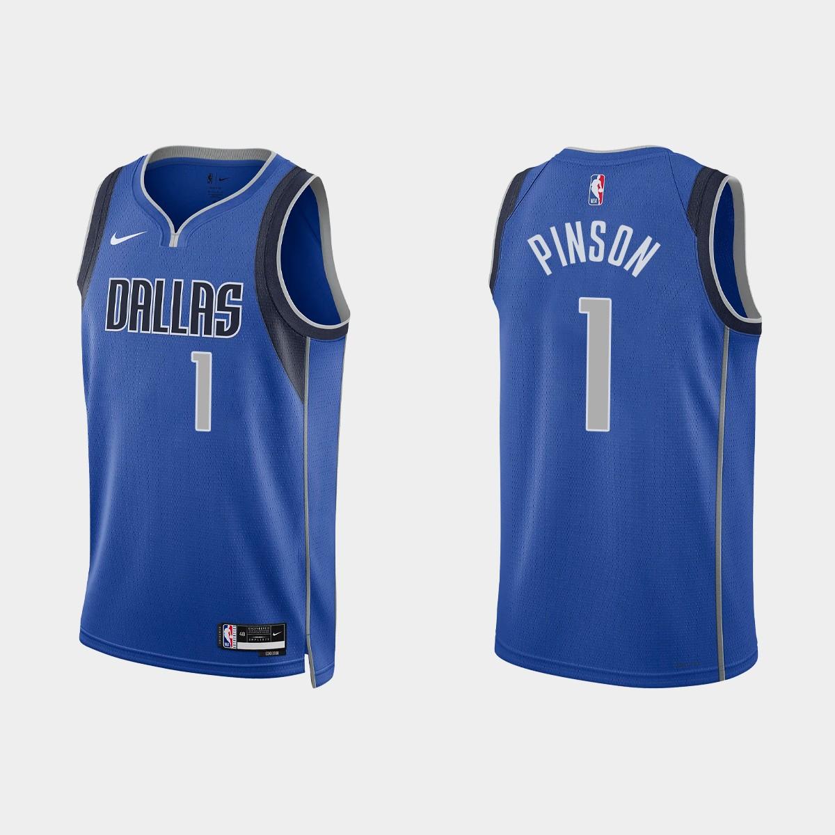 Dallas Mavericks #1 Theo Pinson Icon Edition Royal Jersey 2022-23 ...