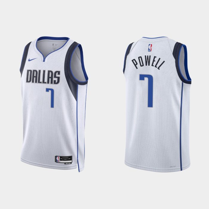 Dallas Mavericks Dwight Powell #7 2022-23 Association Edition White Jersey Swingman