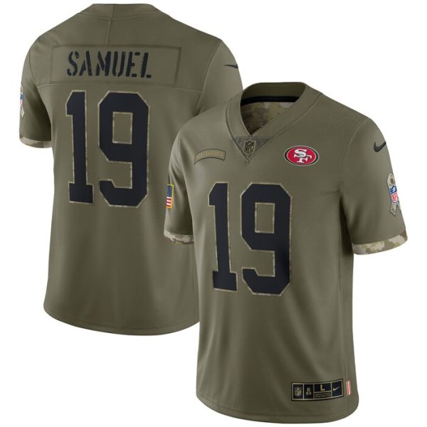 Deebo Samuel San Francisco 49ers 2022 Salute To Service Limited Jersey - Olive