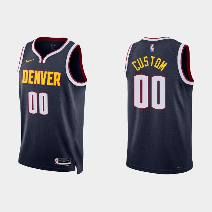 Denver Nuggets #00 Custom Icon Edition Navy Jersey 2022-23